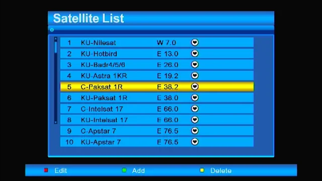 ALi3510C satellite list