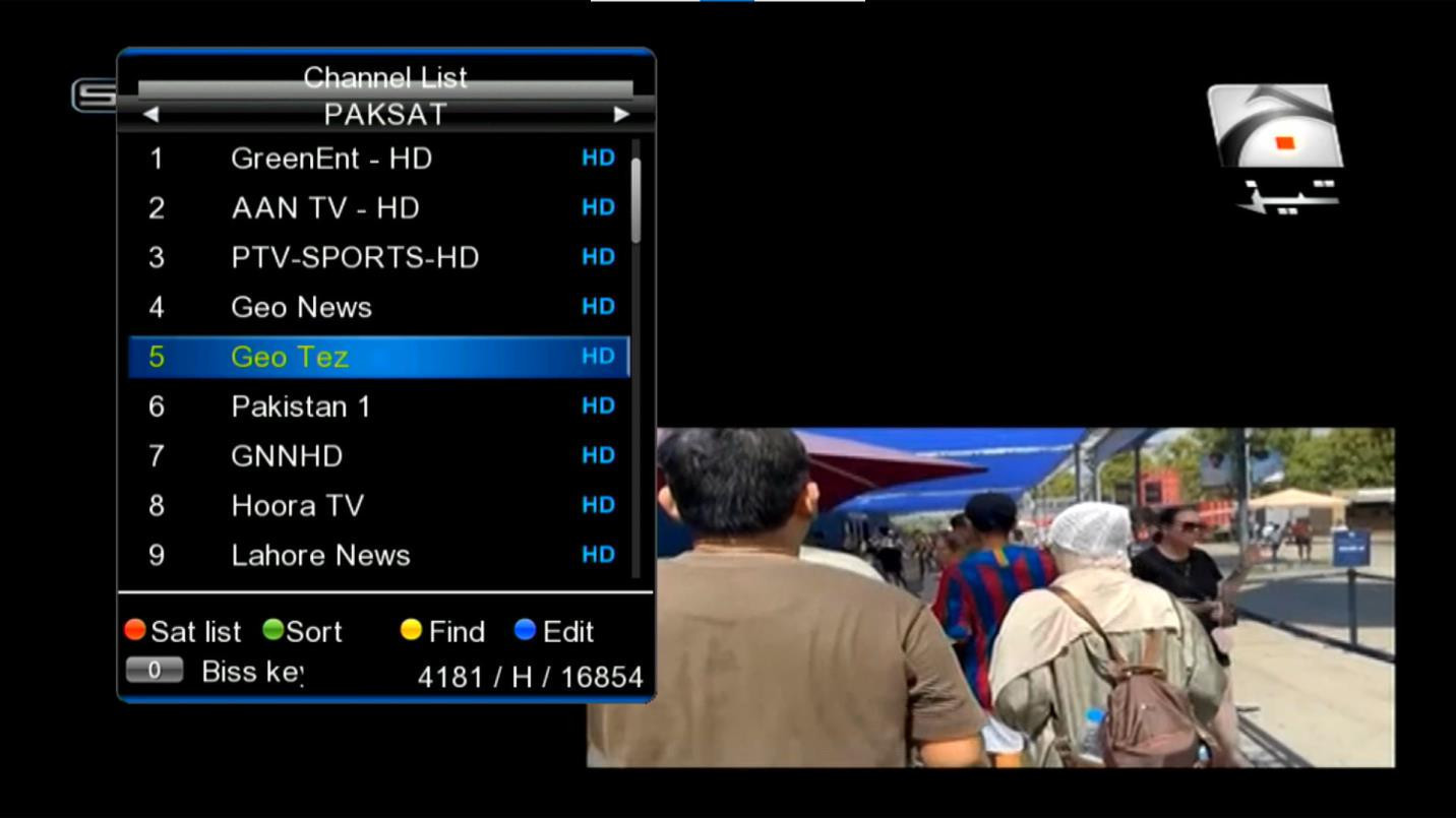 GX6605S HW203 channel list