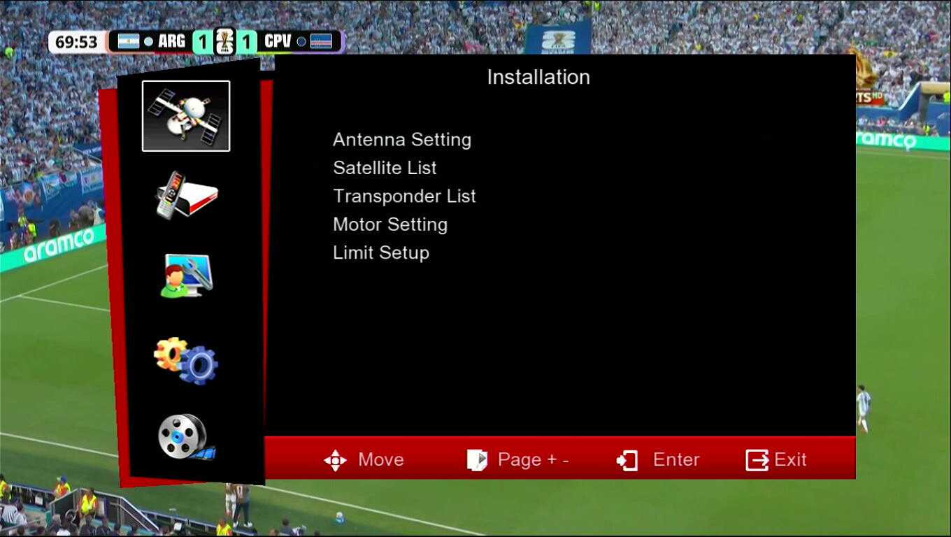 Sunplus 1506T/F main menu